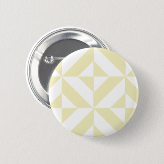 Pale Gold Geometric Deko Cube Pattern Button (Vorne & Hinten)