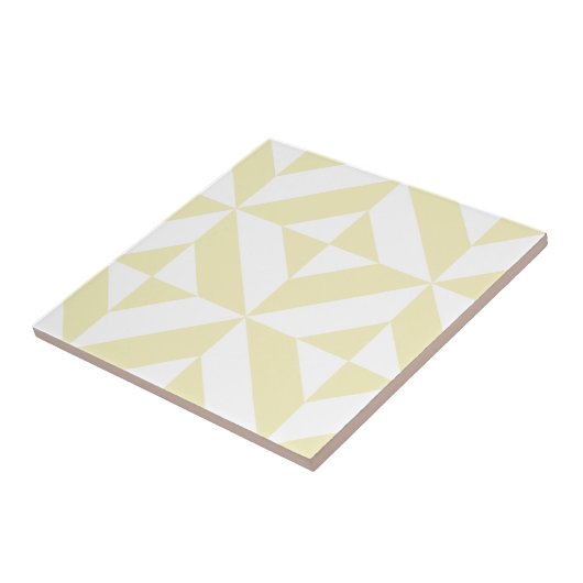 Pale Gold Geometric Deko Cube Pattern Fliese (Seite)