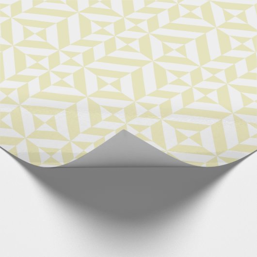 Pale Gold Geometric Deko Cube Pattern Geschenkpapier (Ecke)