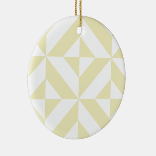 Pale Gold Geometric Deko Cube Pattern Keramik Ornament (Rechts)