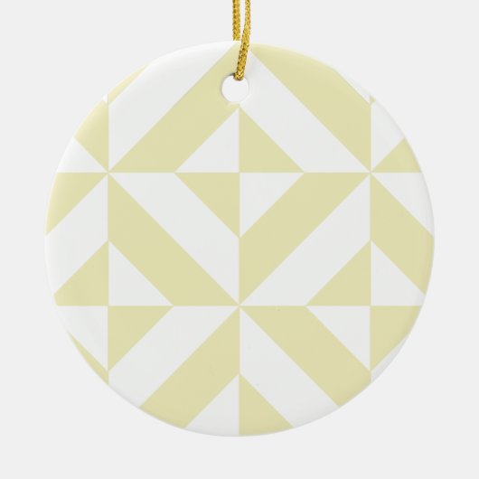Pale Gold Geometric Deko Cube Pattern Keramik Ornament (Vorne)