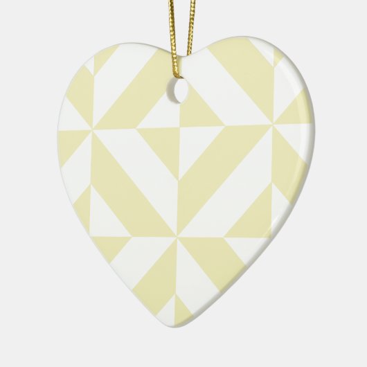 Pale Gold Geometric Deko Cube Pattern Keramikornament (Links)