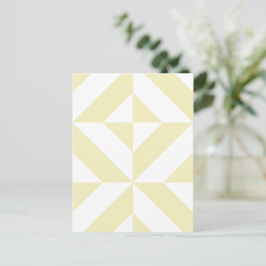 Pale Gold Geometric Deko Cube Pattern Postkarte (Stehend Vorderseite)
