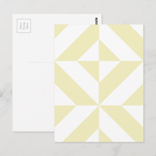 Pale Gold Geometric Deko Cube Pattern Postkarte (Vorne/Hinten)