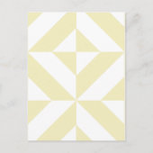 Pale Gold Geometric Deko Cube Pattern Postkarte (Vorderseite)