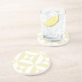 Pale Gold Geometric Deko Cube Pattern Sandstein Untersetzer (Seite)