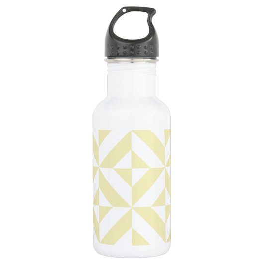 Pale Gold Geometric Deko Cube Pattern Trinkflasche (Vorderseite)