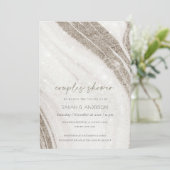 Pale Gold Marmor Agate Paare Dusche einladen Dankeskarte (Stehend Vorderseite)