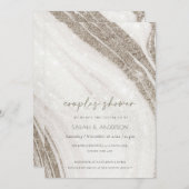 Pale Gold Marmor Agate Paare Dusche einladen Dankeskarte (Vorne/Hinten)