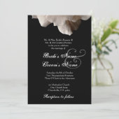 PALE GOLD und Black Rose Hochzeit Einladung (Stehend Vorderseite)