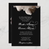 PALE GOLD und Black Rose Hochzeit Einladung (Vorne/Hinten)