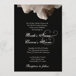 PALE GOLD und Black Rose Hochzeit Einladung