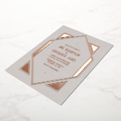 Pale Gray & Rose Gold Gatsby Art Deco Wedding Folieneinladung (Gedreht)