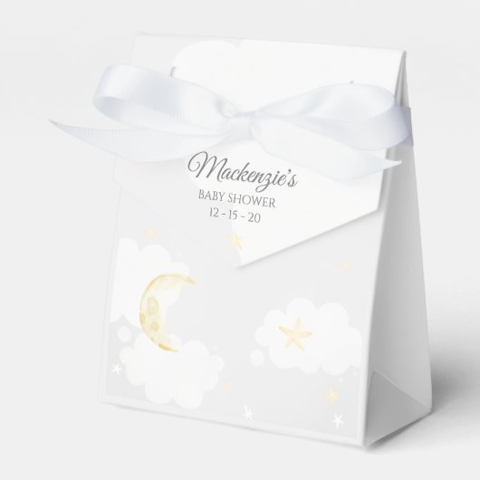 Pale Gray Twinkle Little Star Sky Baby Dusche Geschenkschachtel (Vorderseite)