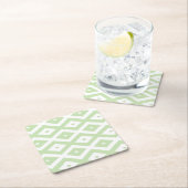 Pale green and white diamond pattern rechteckiger pappuntersetzer (Vor Ort)