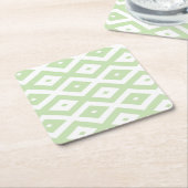 Pale green and white diamond pattern rechteckiger pappuntersetzer (angewinkelt)