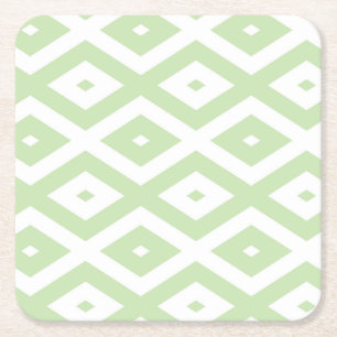 Pale green and white diamond pattern rechteckiger pappuntersetzer