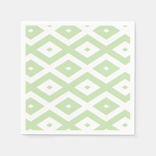 Pale green and white diamond pattern serviette (Vorderseite)