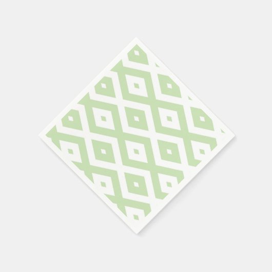 Pale green and white diamond pattern serviette (Ecke)