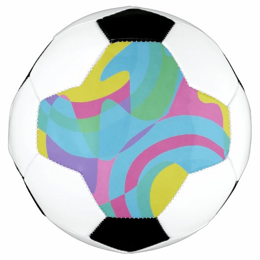 Pale Green & Blue Modern Art Soccer Ball (Vorderseite)