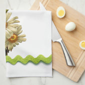 Pale Green Daisy Geschirrtuch (Viertel Falte)