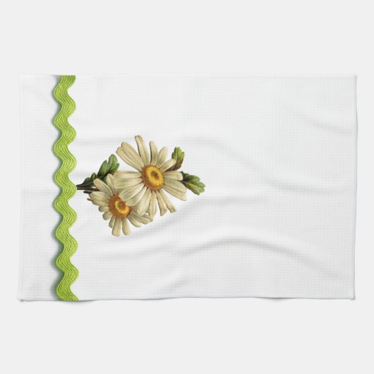 Pale Green Daisy Geschirrtuch (Horizontal)