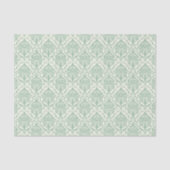 Pale Green Damask Muster Seidenpapier (Vorderseite)