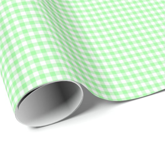 Pale Green Gingham Geschenkpapier (Rolleneckpunkt)