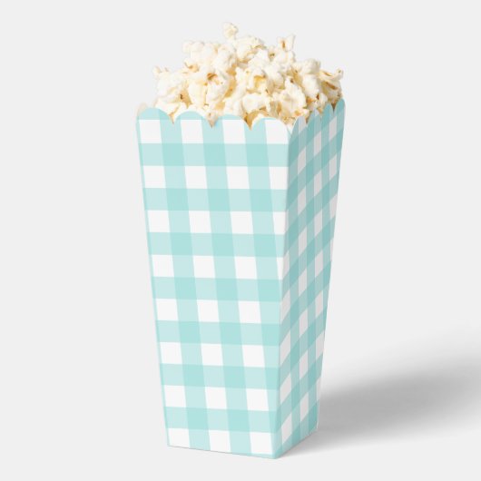 Pale Green Gingham Kariert Gastgeschenk Popcorn Bo Geschenkschachtel (Geplatzt)