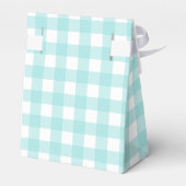Pale Green Gingham Kariert Zelt Gastgeschenk Gesch Geschenkschachtel (Rückseite)