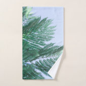 Pale Green Jacaranda Tree Blätter Muster Badhandtuch Set (Handtuch)