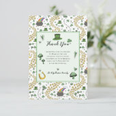 Pale Green Lucky St Patricks Day Danke Karte (Stehend Vorderseite)