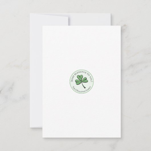 Pale Green Lucky St Patricks Day Danke Karte (Rückseite)