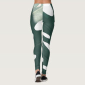Pale Green Pastel Schweizer Käse Pflanze Leggings (Rückseite)