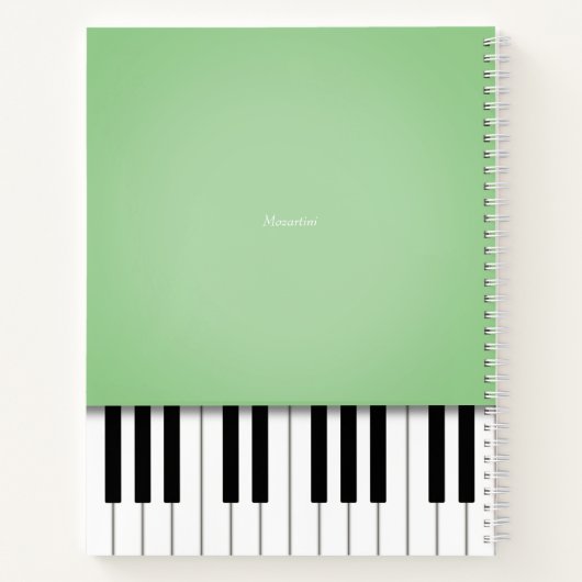 Pale Green Piano Music Keyboard Custom Notizblock (Rückseite)
