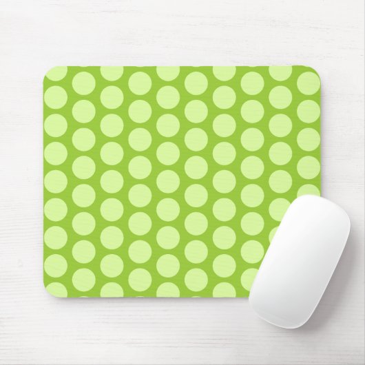 Pale Green Polka Dots Mousepad (Mit Mouse)