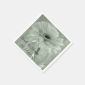 Pale Green Tinted Daisy Wedding Serviette (Ecke)