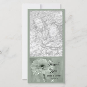 Pale Green Tinted Daisy Wedding Vielen Dank Dankeskarte
