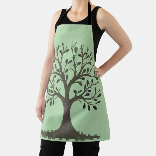 🌳 Pale Green Tree of Life Apron - Kitchen Schürze (InSitu)