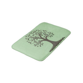🌳 Pale Green Tree of Life Bath Mat - Bathroom Dec Badematte