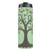🌳 Pale Green Tree of Life Insulated Water Bottle Thermosbecher (Vorderseite)