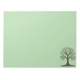 🌳 Pale Green Tree of Life Notepad - Stationery Notizblock