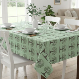 🌳 Pale Green Tree of Life Tablecloth Tischdecke