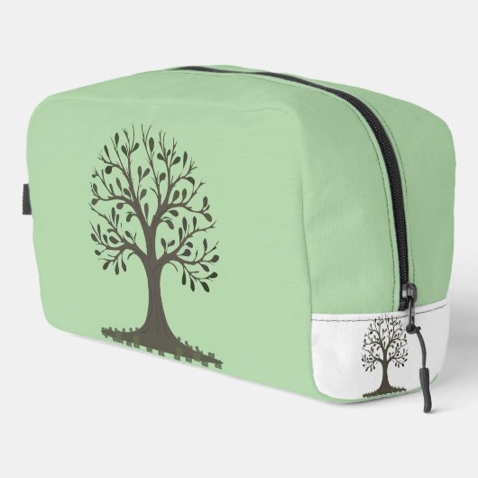 🌳 Pale Green Tree of Life Toiletry Bag - Travel � Waschbeutel (Rechte Ecke)