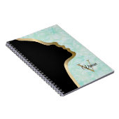 Pale Jade Black and Gold Face Name Notizblock (Rechte Seite)