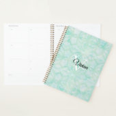 Pale Jade Green Batik Elegant Monogram Name Planer (Anzeige)