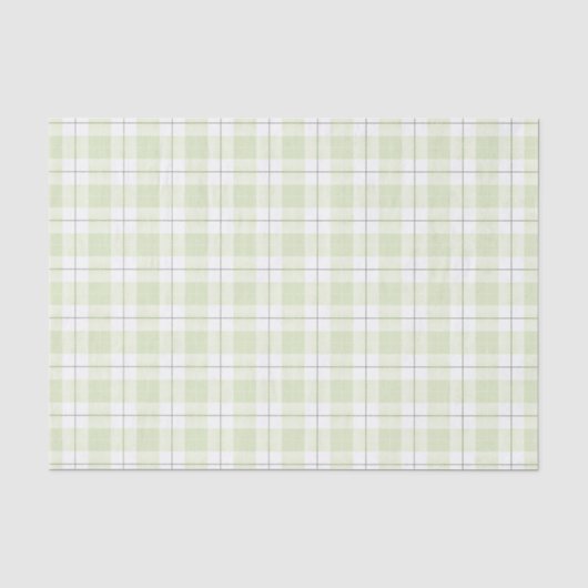 Pale Jade Kariert Pattern Seidenpapier (Vorderseite)