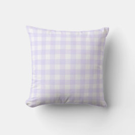 Pale Lavender Basic Gingham Checkered Pattern Kissen