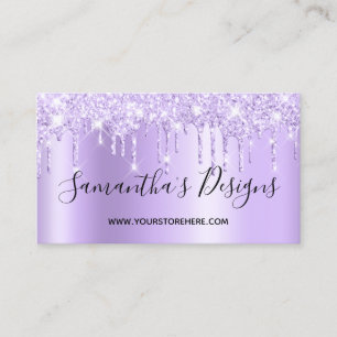 Pale Lavender Glitter Tropfen Ombre Online-Shop Visitenkarte