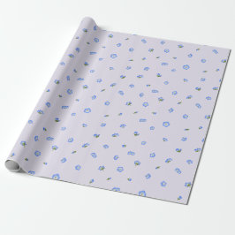 Pale Lavender Japanese Nemophila Floral Pattern Geschenkpapier